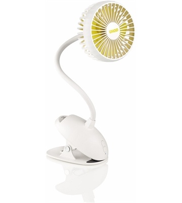 Unold 86680 Tischventilator Breezy Clip (weiß/gelb)