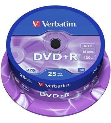 Verbatim DVD+R 16x 4.7GB (25er Spindel)