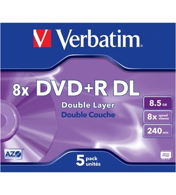 Verbatim DVD+R DL 8x 8.5GB (5er JewelCase)