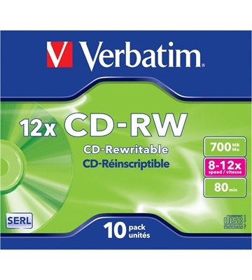 Verbatim CD-RW 10x 700MB (10er Jewel Case)