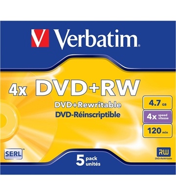 Verbatim DVD+RW SERL 4x 4.7GB (5er JC)