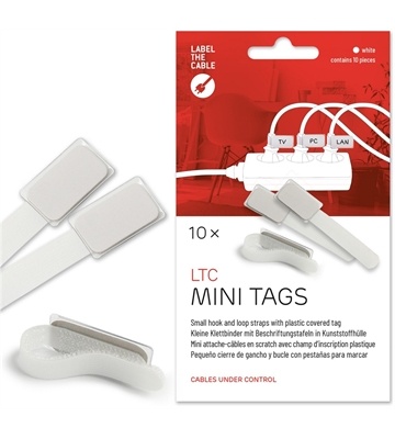 Label The Cable Kabel Tags Mini Klettbinder (10Stk) (weiß)
