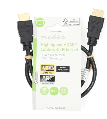 Nedis CVGL34060BK05 HDMI-Kabel (0,5m) (schwarz)