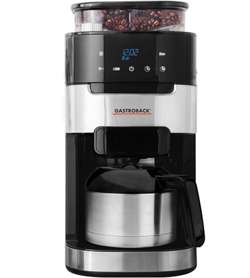 Gastroback Kaffeemaschine Grind & Brew Pro (schwarz/silber) - B-Ware