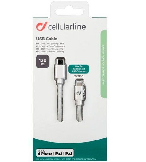 Cellular Line Lightning/USB-C Kabel (2m)