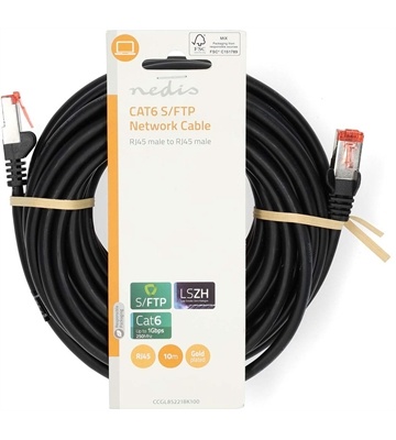 Nedis CCGL85221BK100 Netzwerkkabel (10m) (schwarz)