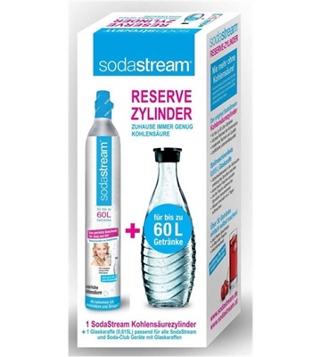 SodaStream Austauschzylinder 60l+Glaskaraffe
