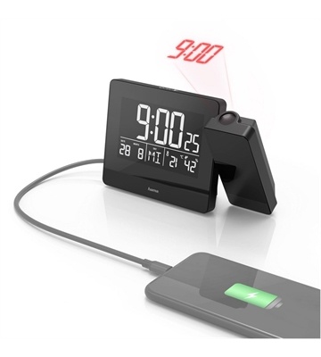 Hama Plus Charge Projektionswecker (schwarz)