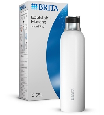 BRITA sodaTRIO Edelstahlflasche klein (weiß)