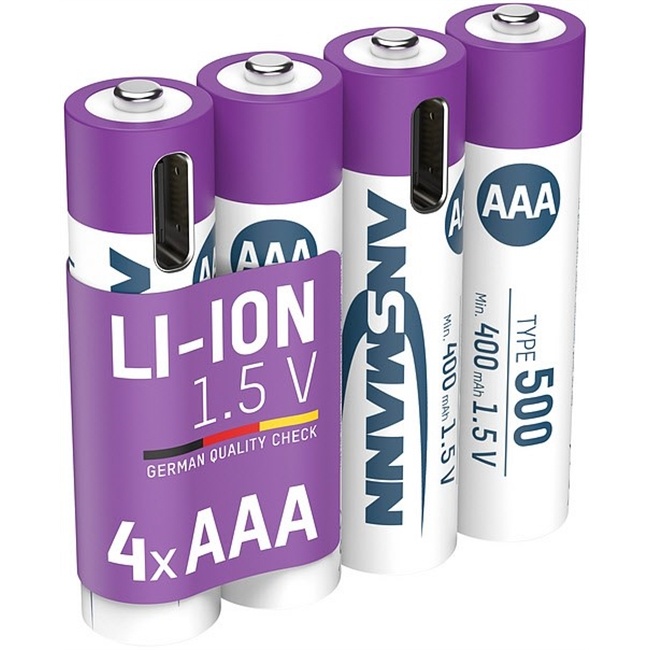 Ansmann Li-Ionen Micro AAA (400mAh) 4er