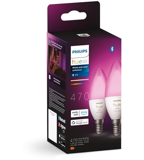 hue Hue White & Col. Amb. E14 470