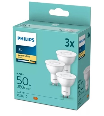 Philips Spot 50W PAR16 GU10 3er Pack