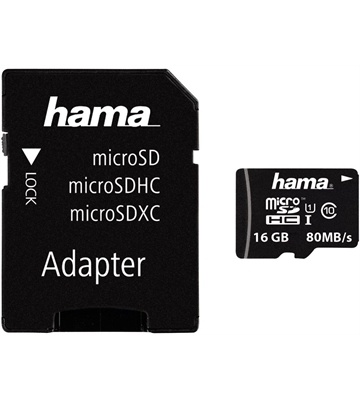 Hama microSDHC 16GB Class 10 + Adapter