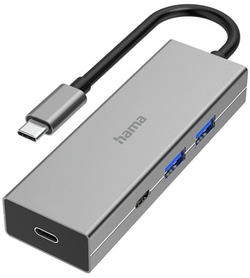 Hama USB-C-Hub 4 Ports, USB 3.2 Gen1 (grau)