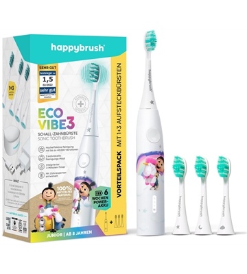 happybrush ECO VIBE KIDS Agnes + 3 Refills