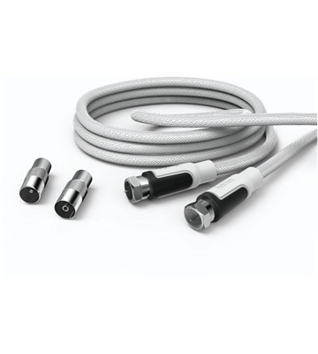 Hama SAT-Anschlusskabel, Gewebe (6m) (weiß)