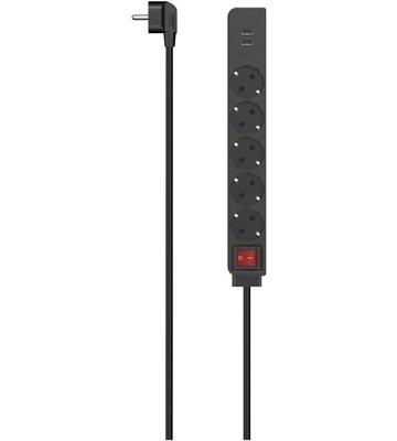 Hama Steckdosenleiste 5-fach (1,4m) (schwarz)