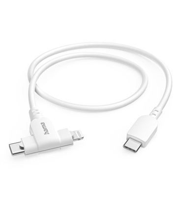 Hama 2in1 Ladekabel (1,5m) (weiss)
