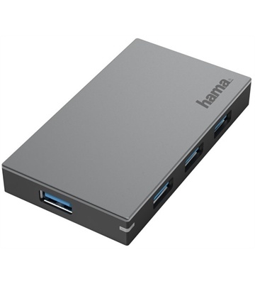 Hama USB-Hub 4 Ports, USB 3.0 (grau)