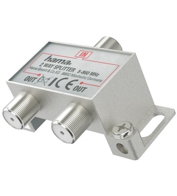 Hama Breitband-Kabelverteiler, 2-fach (silber)