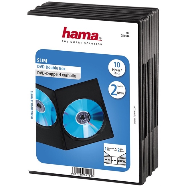 Hama DVD Slim Doppel-Leerhülle 10er