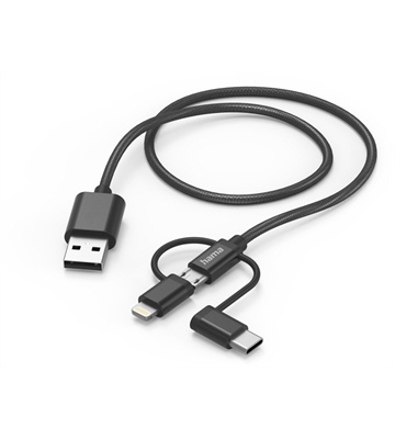 Hama 3in1 Ladekabel (1,5m) (schwarz)