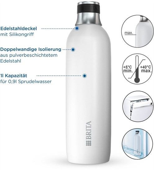 BRITA sodaTRIO Edelstahlflasche groß