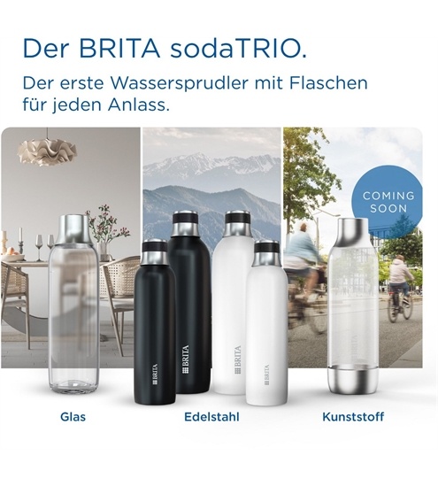 BRITA sodaTRIO Edelstahlflasche klein
