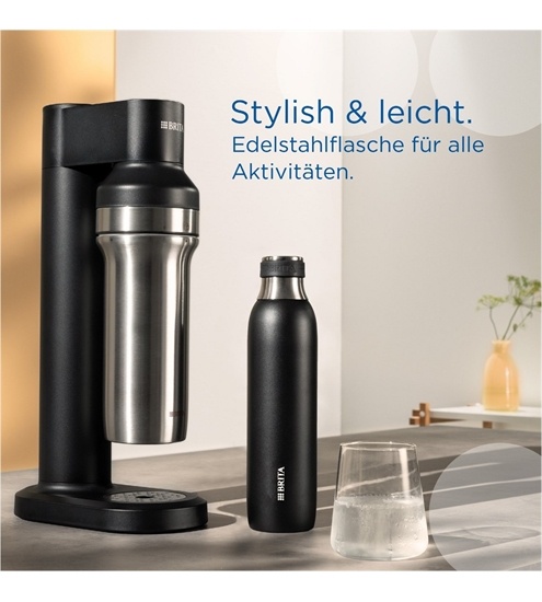 BRITA sodaTRIO Edelstahlflasche klein